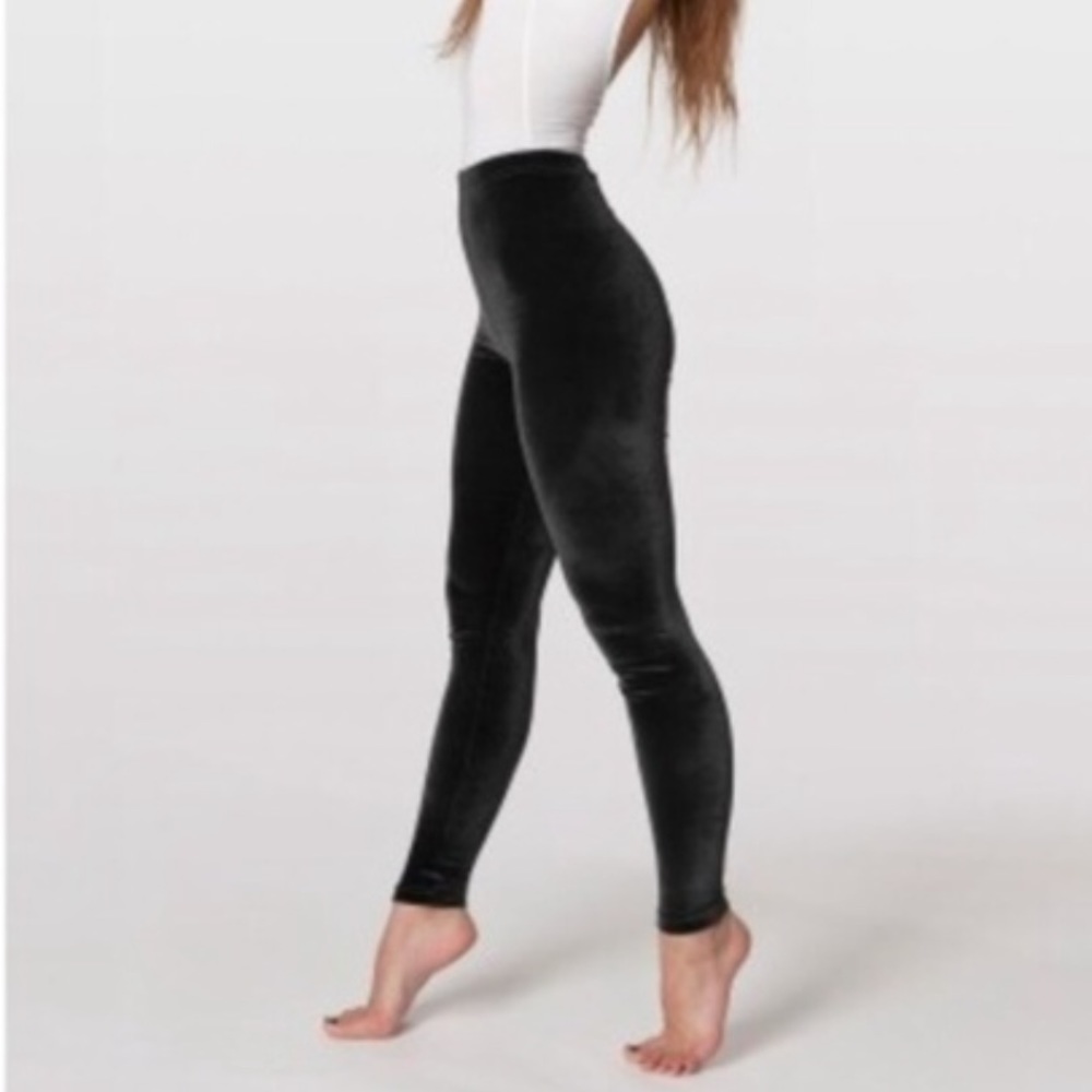 American Apparel Black Velvet Leggings
